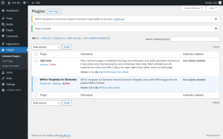 Page screenshot: Plugins ‹ Test site — WordPress