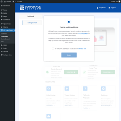 Page screenshot: WPLegalPages ‹ Test site — WordPress