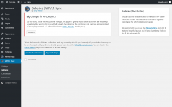 Page screenshot:  WP/LR Sync &rarr; Galleries