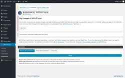 Page screenshot:  WP/LR Sync &rarr; Extensions