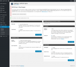 Page screenshot:  WP/LR Sync