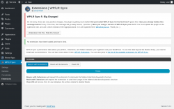 Page screenshot:  WP/LR Sync &rarr; Extensions