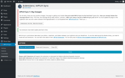 Page screenshot:  WP/LR Sync &rarr; Extensions