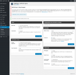 Page screenshot:  WP/LR Sync