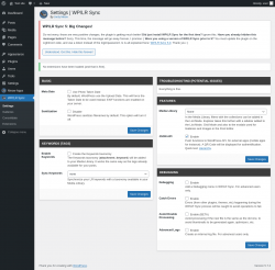 Page screenshot:  WP/LR Sync
