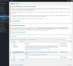 Page screenshot: Plugins &lsaquo; Test site &mdash; WordPress