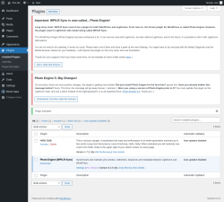 Page screenshot: Plugins &lsaquo; Test site &mdash; WordPress