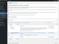 Page screenshot: Plugins &lsaquo; Test site &mdash; WordPress