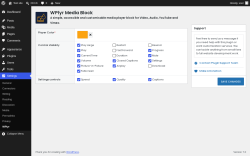 Page screenshot: Settings &rarr; WPlyr