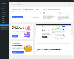 Page screenshot: WPMasterToolkit → ★ Upgrade PRO