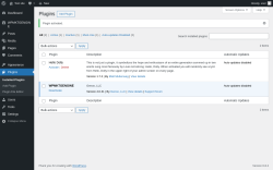 Page screenshot: Plugins ‹ Test site — WordPress