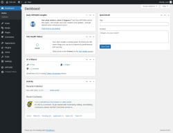 Page screenshot: Dashboard ‹ Test site — WordPress