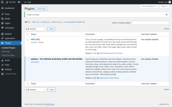 Page screenshot: Plugins ‹ Test site — WordPress