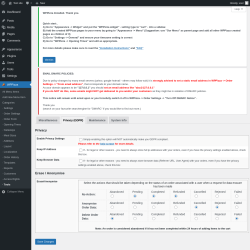 Page screenshot: WPPizza → · Tools → Privacy (GDPR)