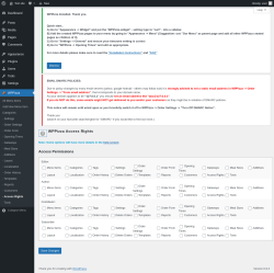 Page screenshot: WPPizza → · Access Rights