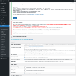 Page screenshot: WPPizza → · Settings