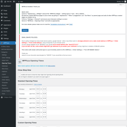 Page screenshot: WPPizza → · Opening Times