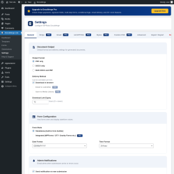 Page screenshot: DocuMerge Lite &rarr; Settings