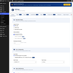 Page screenshot: DocuMerge Lite &rarr; Settings