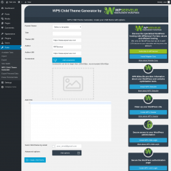 Page screenshot: Tools &rarr; WPS Child Theme Generator