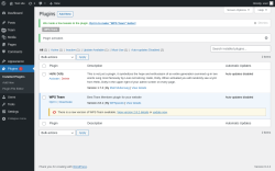 Page screenshot: Plugins &lsaquo; Test site &mdash; WordPress