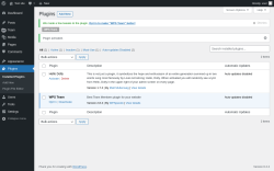 Page screenshot: Plugins &lsaquo; Test site &mdash; WordPress