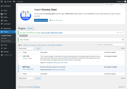 Page screenshot: Plugins &lsaquo; Test site &mdash; WordPress