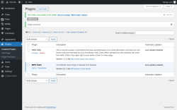 Page screenshot: Plugins &lsaquo; Test site &mdash; WordPress