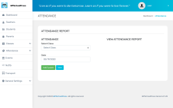 Page screenshot: WPSchoolPress &rarr; &nbsp; Attendance