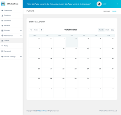 Page screenshot: WPSchoolPress →   Events
