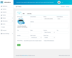 Page screenshot: WPSchoolPress →   General Settings