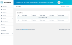 Page screenshot: WPSchoolPress →   History