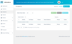 Page screenshot: WPSchoolPress →   Students