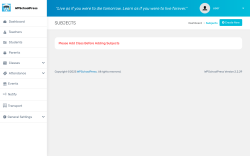 Page screenshot: WPSchoolPress &rarr; &nbsp; Subjects