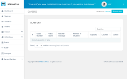 Page screenshot: WPSchoolPress &rarr; &nbsp; Classes