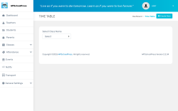 Page screenshot: WPSchoolPress &rarr; &nbsp; Time Table