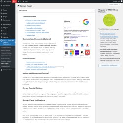 Page screenshot: SSO – Social and Search Optimization → Setup Guide