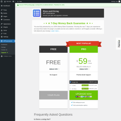 Page screenshot: WPSummarize → Upgrade  ➤