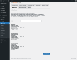 Page screenshot: WP Tools → Settings → Notifications