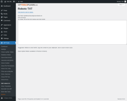 Page screenshot: WP Tools → Edit robots txt