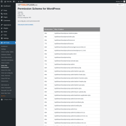 Page screenshot: WP Tools → Show File Permissions