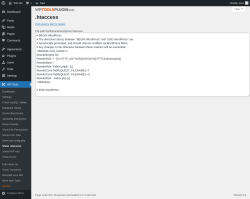 Page screenshot: WP Tools → Show .htaccess