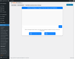 Page screenshot: WP Tools → Show Errors → 
                Chat With AI and Server Errors Checkup            