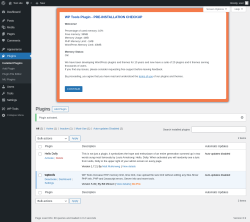Page screenshot: Plugins ‹ Test site — WordPress