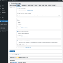 Page screenshot: WPvivid Backup → Settings → Schedule