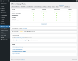 Page screenshot: WPvivid Backup → Settings → Premium