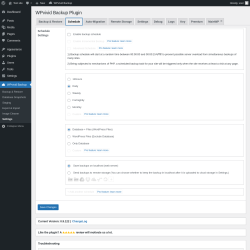 Page screenshot: WPvivid Backup &rarr; Settings &rarr; Schedule