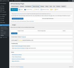 Page screenshot: WPvivid Backup &rarr; Settings &rarr; Remote Storage