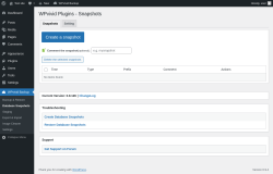 Page screenshot: WPvivid Backup &rarr; Database Snapshots