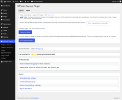Page screenshot: WPvivid Backup &rarr; Export & Import &rarr; Import